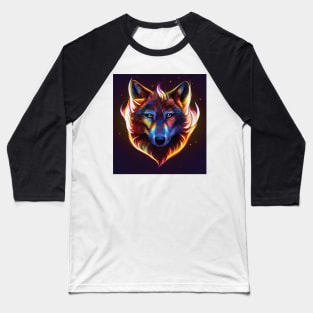 Wolf in Colourful Flames. Bold Striking Image Baseball T-Shirt